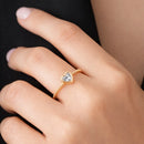 Anel de Noivado Ouro 24K Solitário Coração Zircônia – Zéllora®