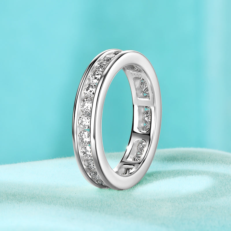 Anel Kesi em Prata Esterlina 925 e Moissanites Zéllora® Banho de Ouro Opcional
