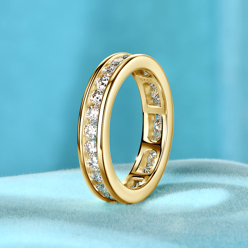 Anel Kesi em Prata Esterlina 925 e Moissanites Zéllora® Banho de Ouro Opcional